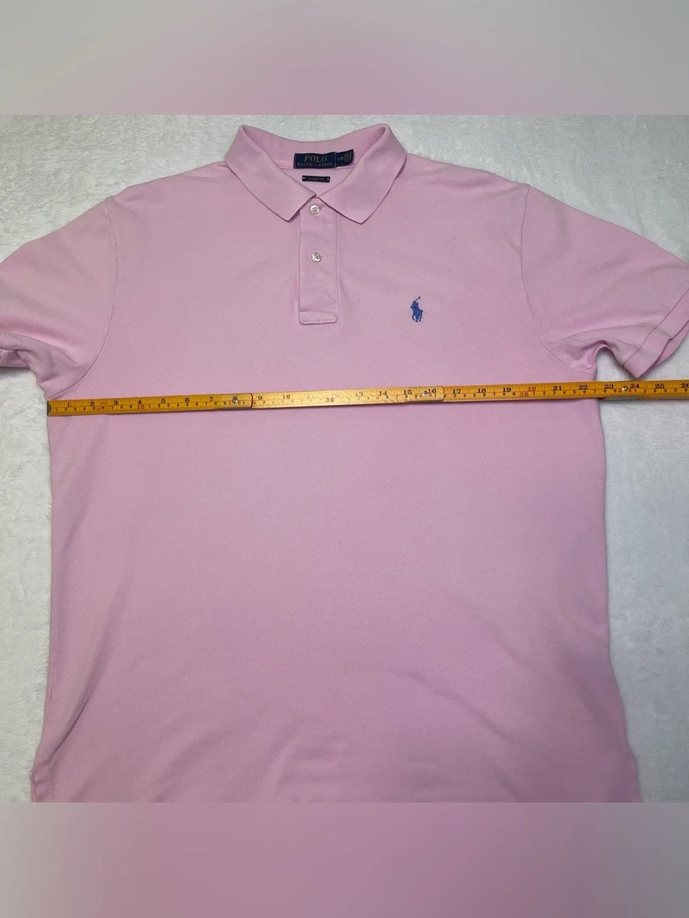 Polo Ralph Lauren Classic Fit Pink Pique Short Sleeve Polo Men's Large Blue Pony